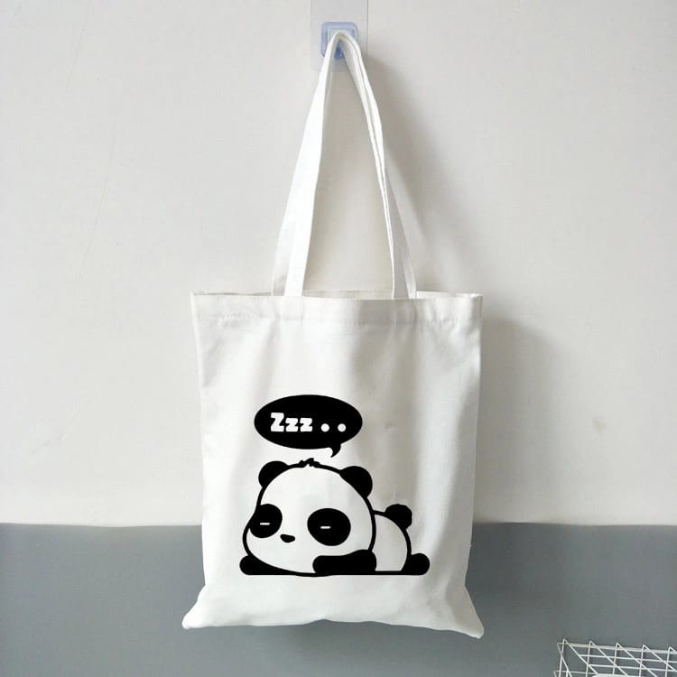 GaleryBag Totebag - Tas Tote Bag Wanita Motif Carakter Panda Tidur Tas Selempang Wanita Korean Lucu