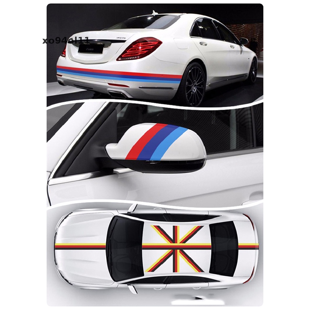 (Hot Sale) Stiker Decal Motif Bendera BMW DIY Panjang 1M Untuk Kap Mesin Mobil