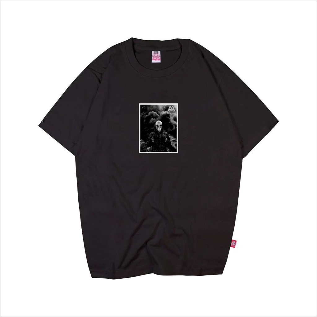 TSHIRT DISTRO PRIA ALIVE ANGEL / MASK TOXIC / KAOS SIMPLE STREETWEAR / HITAM PUTIH / AUTHENTIC / KAO