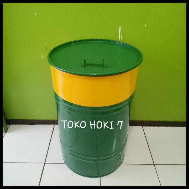 Tong Sampah/Drum Sampah/Tong Besi/Drum Besi/Tong Kaleng Plus Tutup 50L