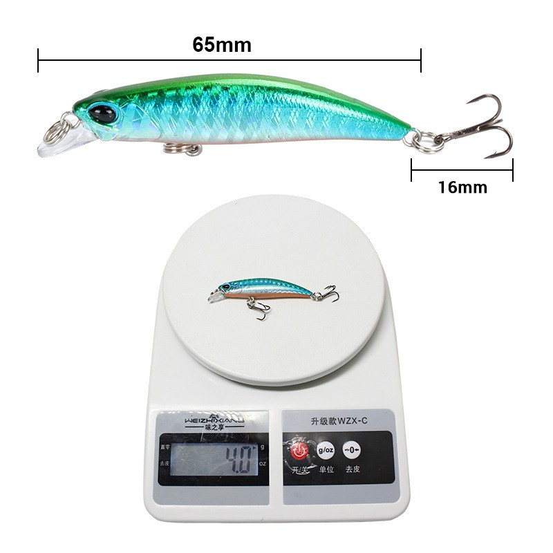 1Pcs 6.8cm/4g Fishing Lure 3D Eyes Lifelike Skin Slow Sinking Minnow Bass Swimbait Freshwater Saltwater Fishing Bait