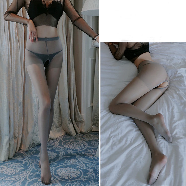 Lingerie Sexy Stoking Open Crotch Pantyhose Selempang Tipis Stoking Malam Romantis 3A233