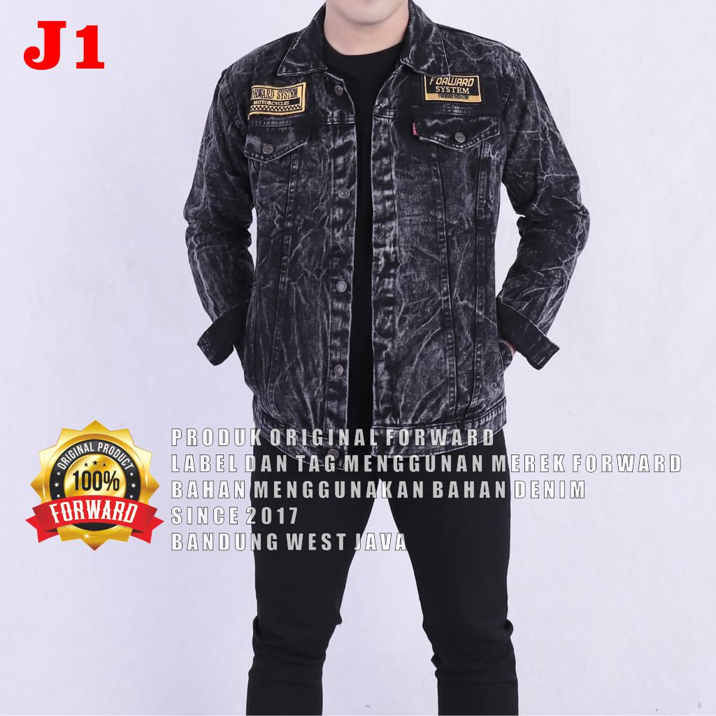 Jaket Pria Jeans Denim Blue Black Forward System