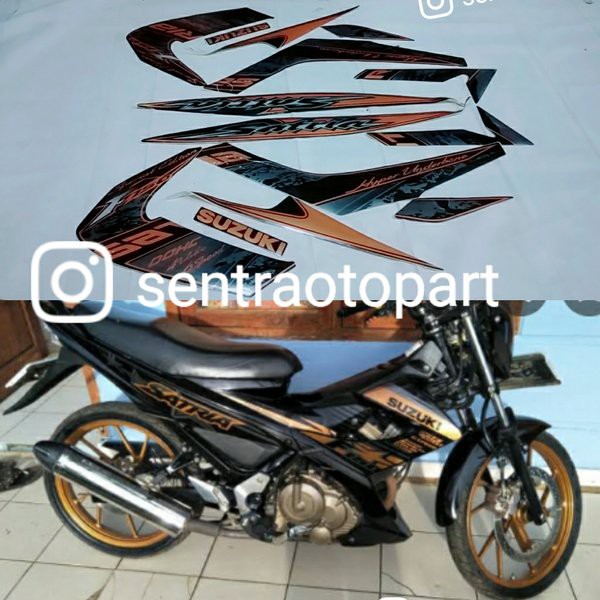 POLET striping list stiker motor satria fu 2014 special edition hitam coklat gold