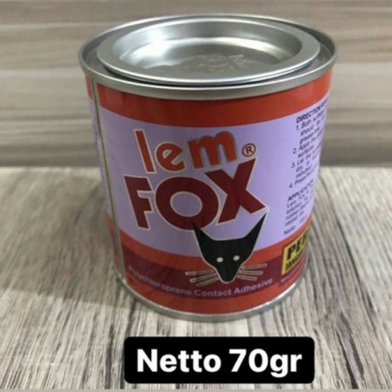 

Grosir Lem FOX 70 gr kuning kaleng merah biru/lem serbaguna