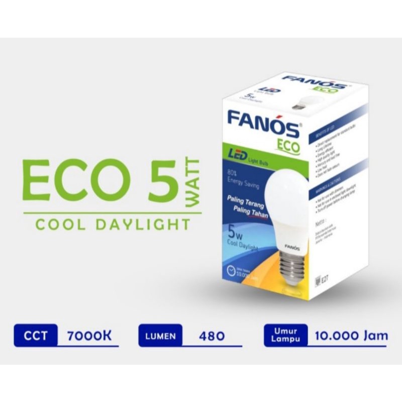 lampu LED fanos eco 5 watt