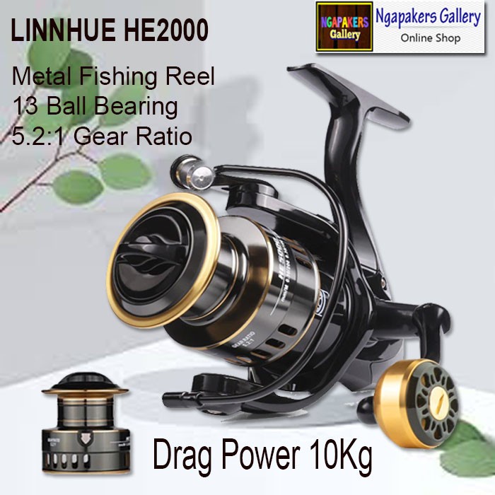 Metal Reel Pancing Spinning Fishing Reel 5.2:1 Gear Ratio HE2000