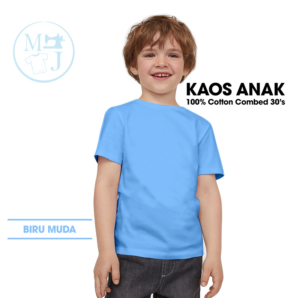 Kaos Polos Biru Muda / Fashion Anak / Kaos Polos Anak Combed 30s