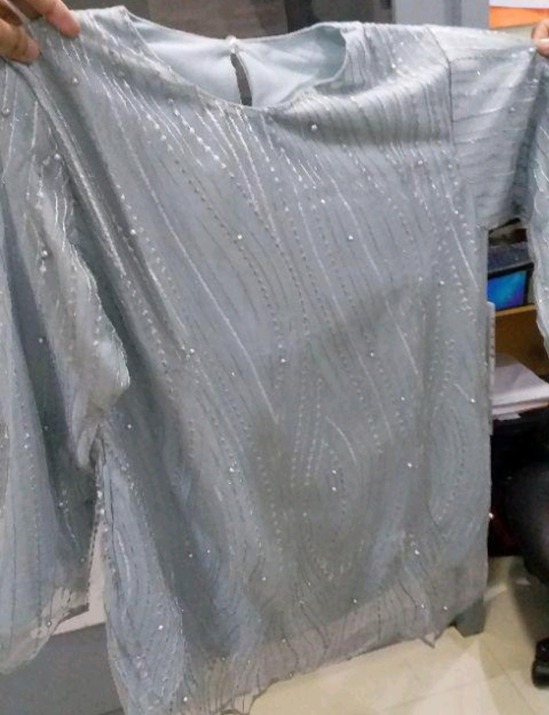 [new Arival] Wou Batik Couple Silvia Brokat Tille-modern Batik Couple Sarimbit Brokat - Bs099