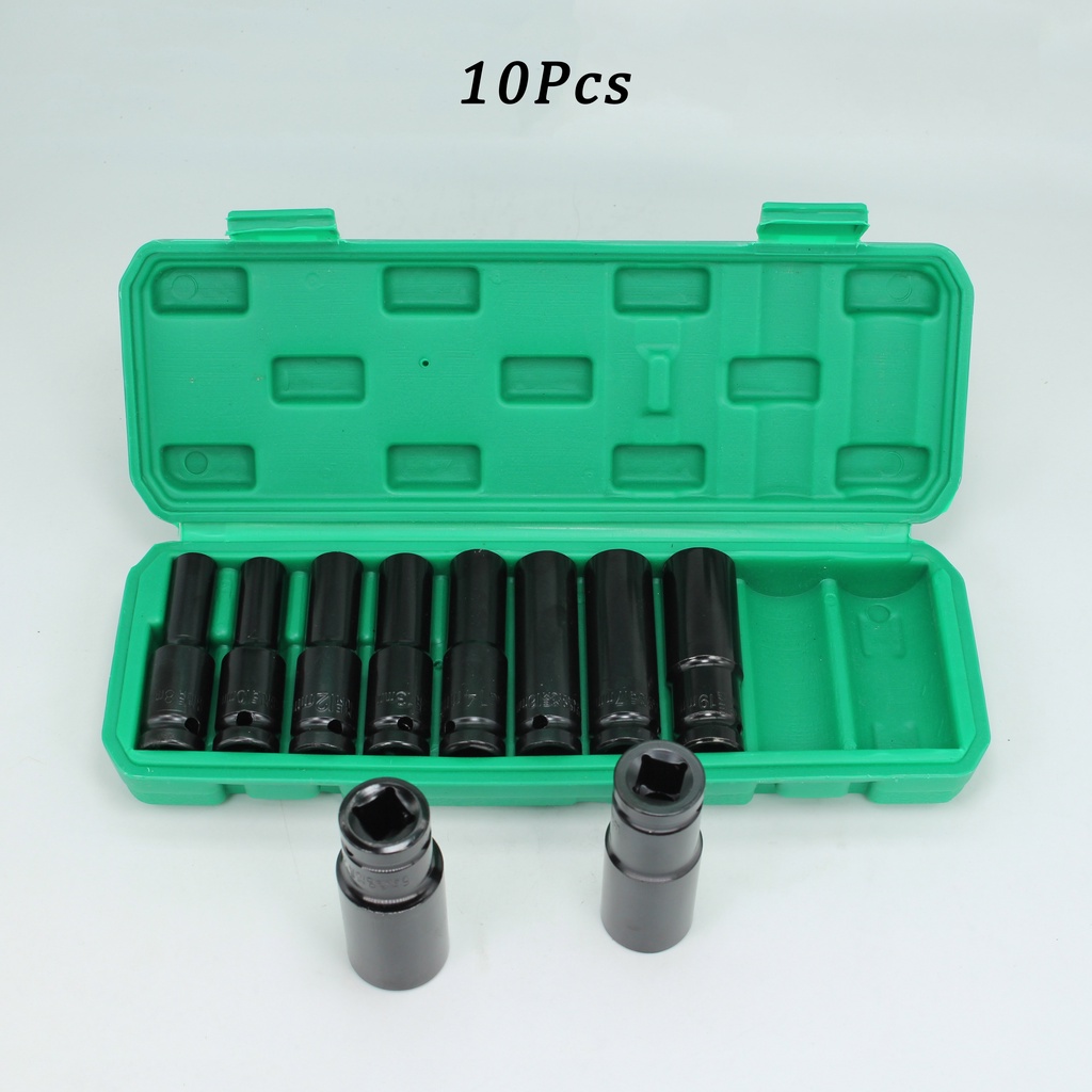 Dagmara 10PCS / 15PCS  1/2&quot; Impact Deep Socket Tool Set 8-24mm / 8-32MM