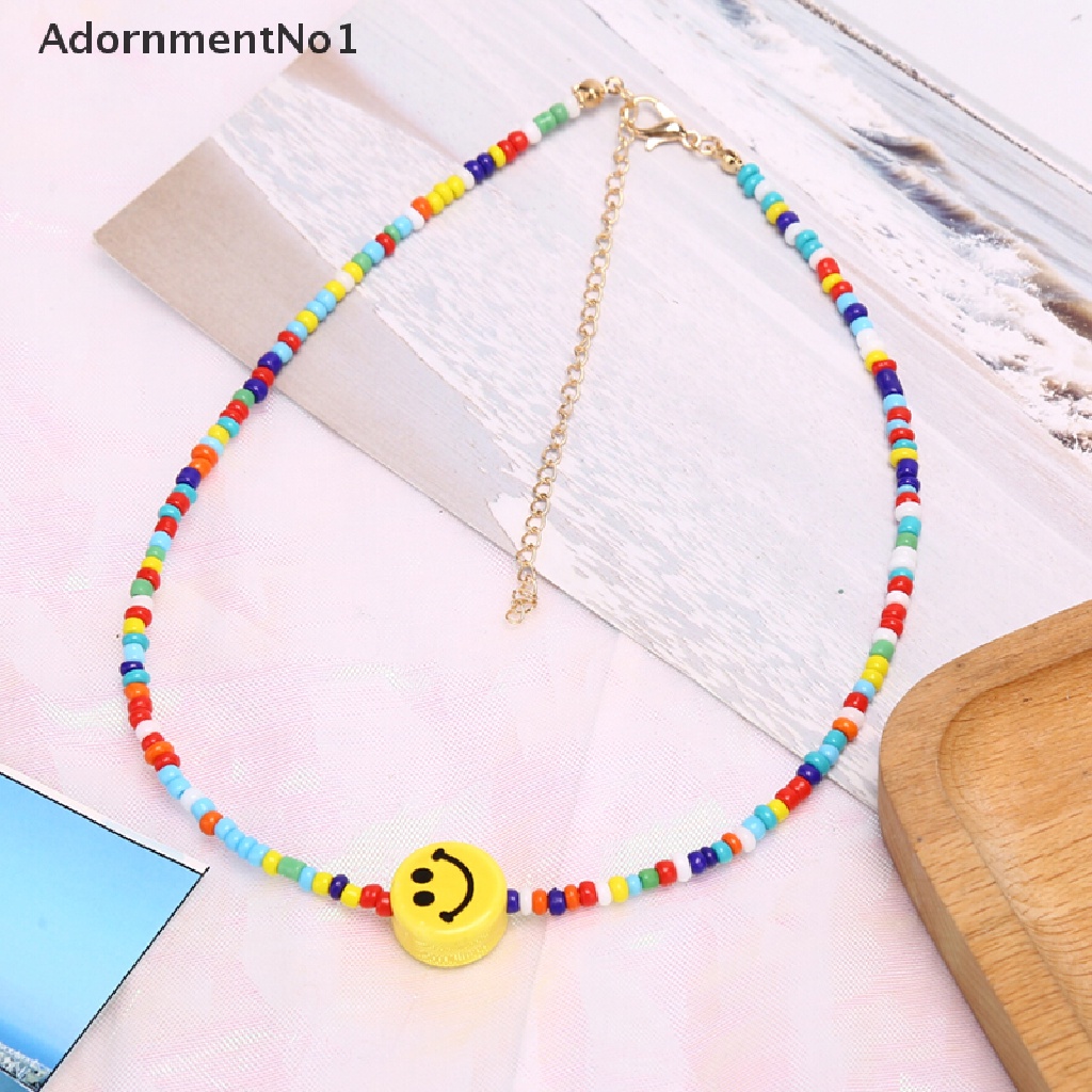 (AdornmentNo1) Kalung Choker Gaya Bohemia Dengan Manik-Manik Warna-Warni Untuk Wanita