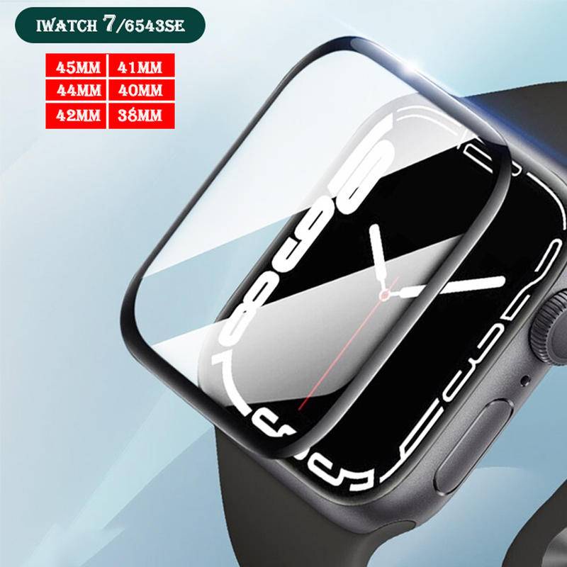 Tempered Glass For Apple Watch band 41mm 45mm 42/38mm 3D Film Screen Protector Accessories iwatch Series 7 6 5 4 3 Se 40mm 44mm