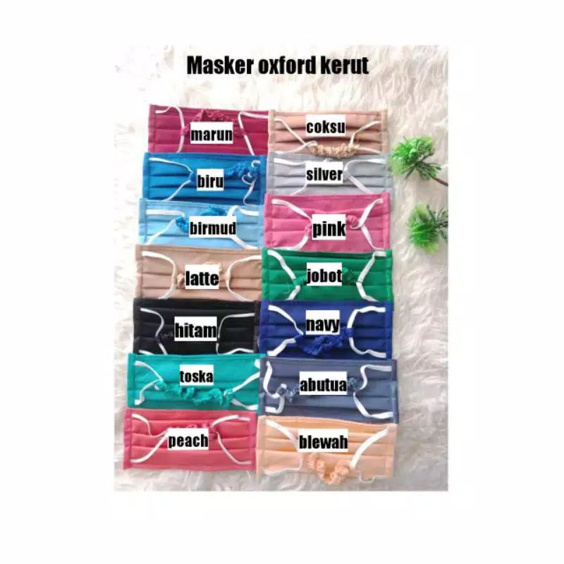 MASKER •• MASKER HIJAB TALI KAIN OXFORD/ MASKER HIJAB TALI KARET