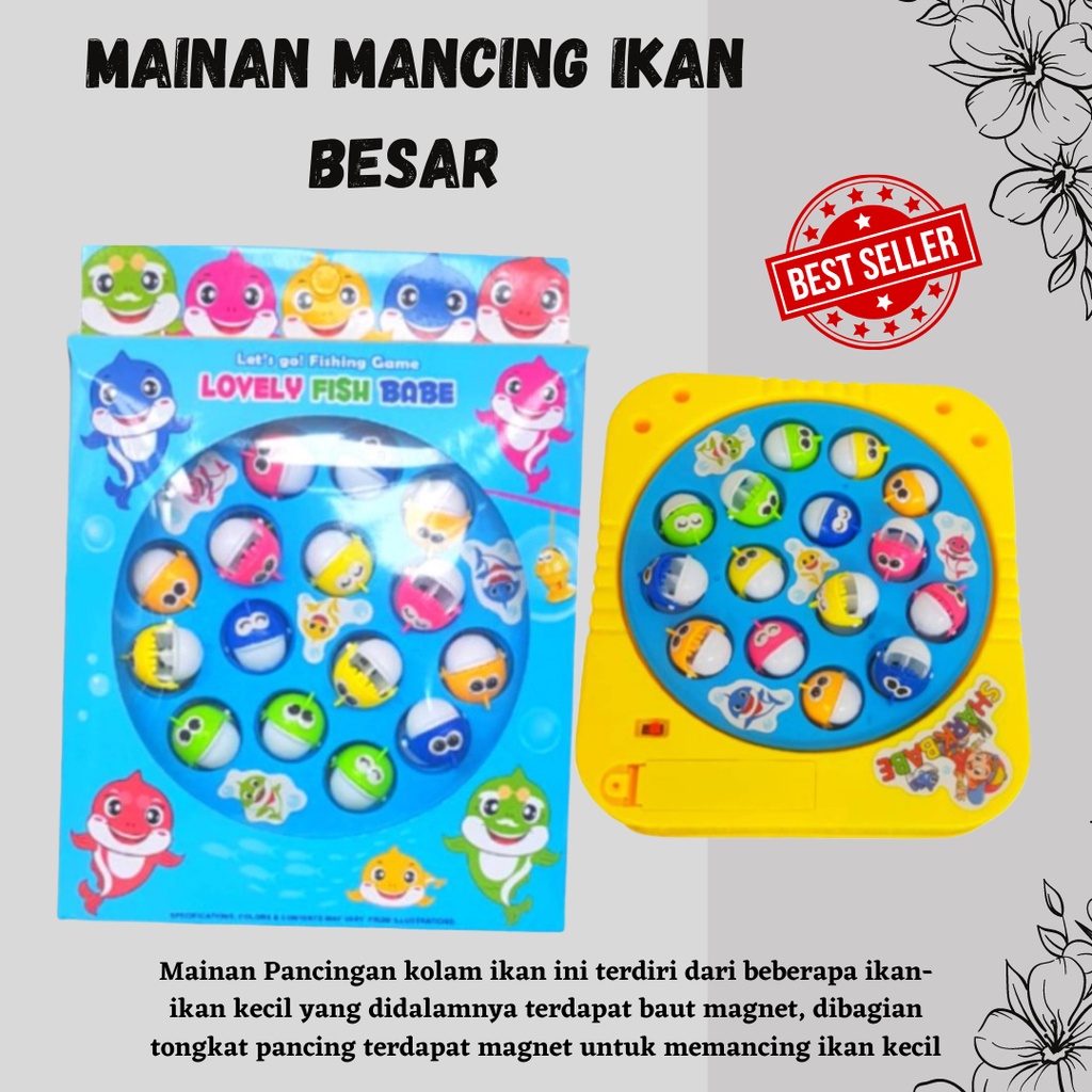 TERLARIS!! MAINAN MANCING IKAN BESAR - FREE BATERAI WARNA