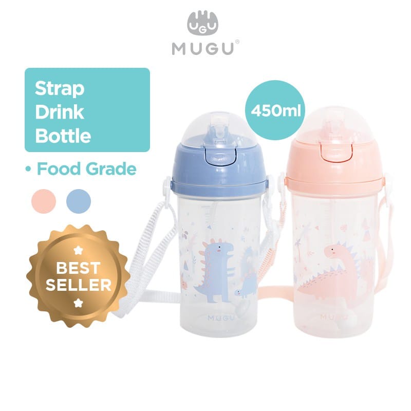 Mugu Strap Drink Bottle 450ml Dan 350ml (MA9633) - Botol minum Anak