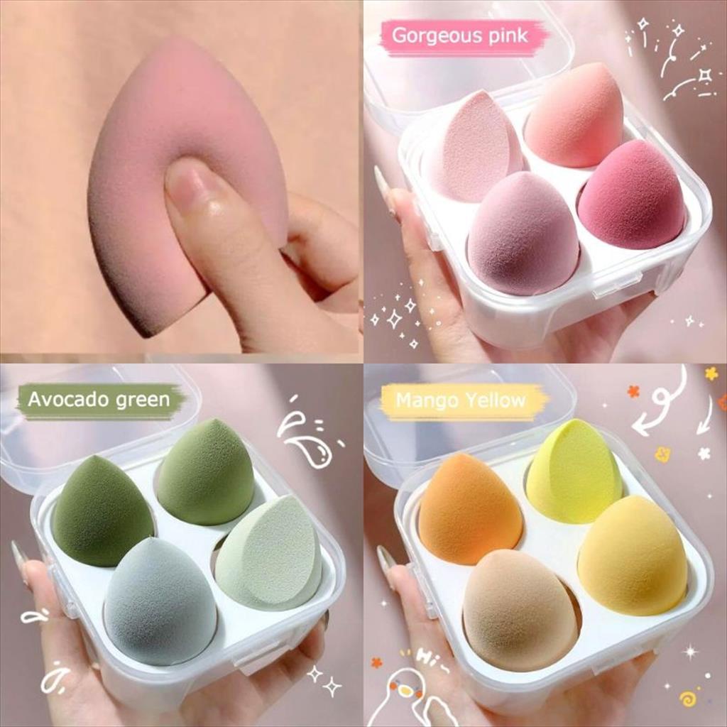 SPONGE BEAUTY BLENDER ISI 4   FREE BOX SPONS MAKE UP