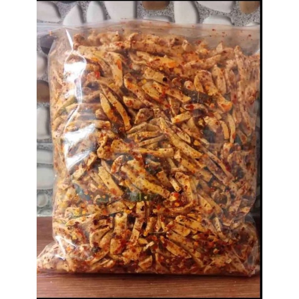 

Basreng Baso goreng pedas Super krispi Extra daun jeruk Netto 1000 gram / 1 kg Gratis ongkir
