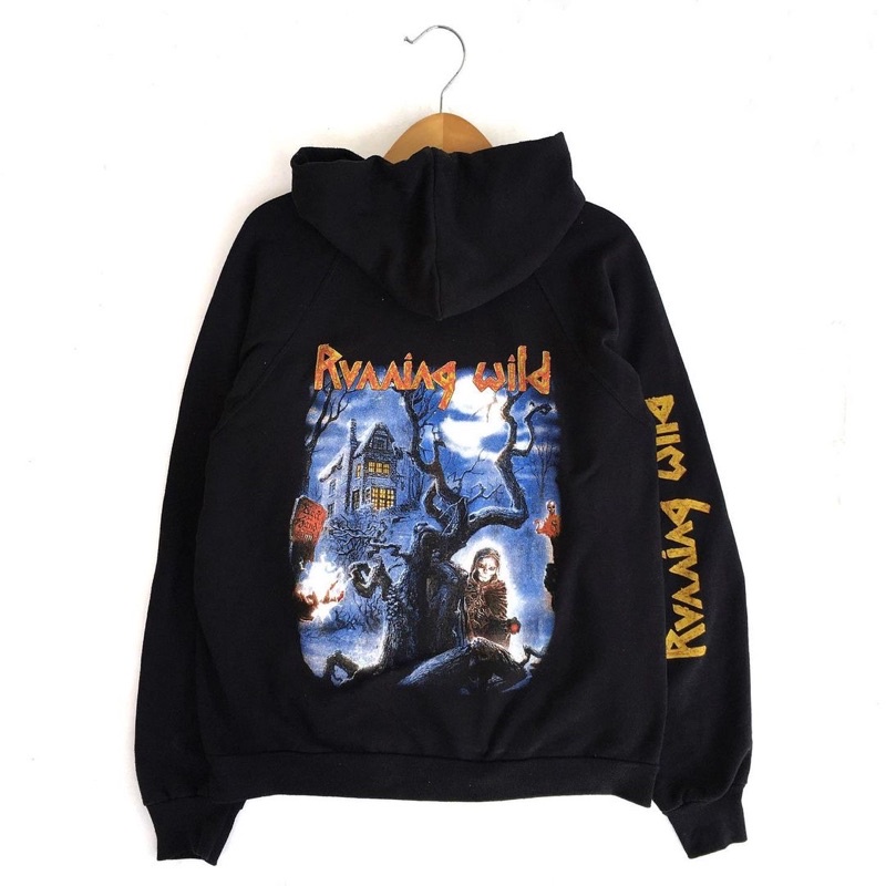 Vintage Band Hoodie Running Wild Original Legit not metallica pantera slipknot iron maiden megadeth 