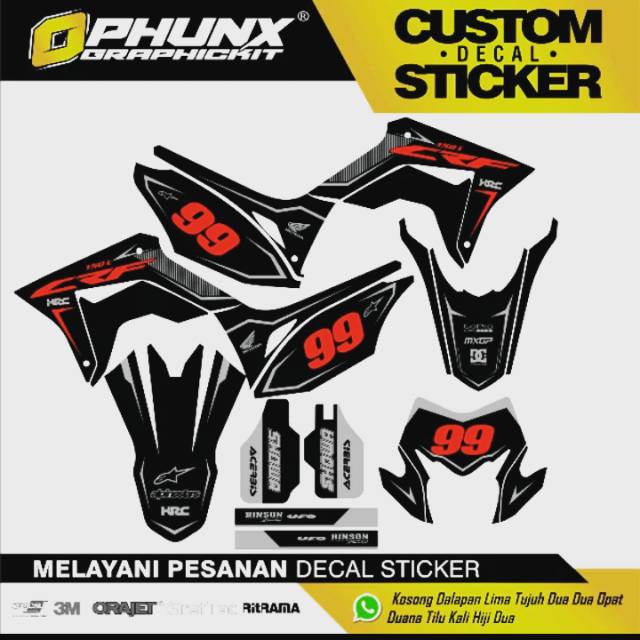 decal crf 150L black grey