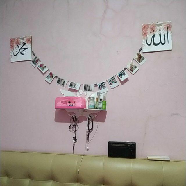 Home Decor Pajangan 1 Set Lafaz Allah Muhammad Hiasan Dinding Gantungan Islami 20x20cm