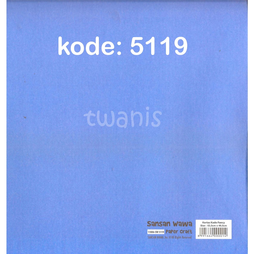 

30 LEMBAR KERTAS KADO SANWA BIRU MUDA KODE 5119 BISA CAMPUR WARNA LAIN
