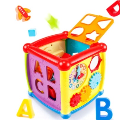 Mainan Edukasi Anak Bayi Fancy Cube Kotak Pas Sorting Box 2 in 1 Piano/MAINAN BAYI WISDOM HEXAHEDRAL