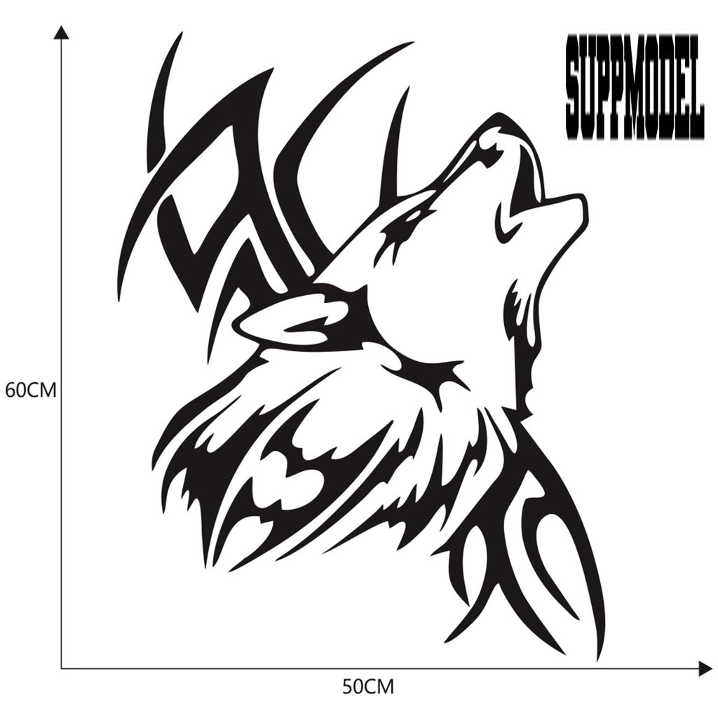 Stiker Motif Serigala Howling Efek Visual Untuk Mobil ATV