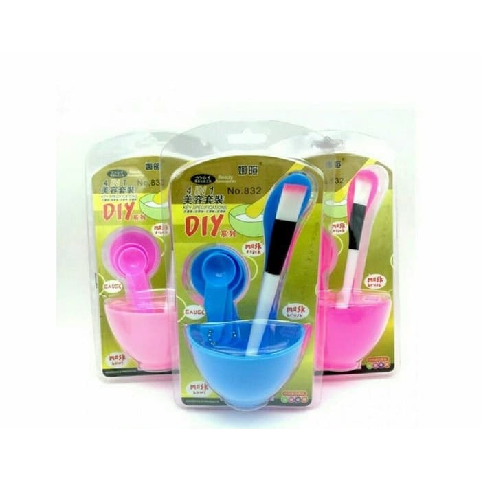 Masker Bowl Set - Mangkok Masker + Kuas + Pengaduk 4in1