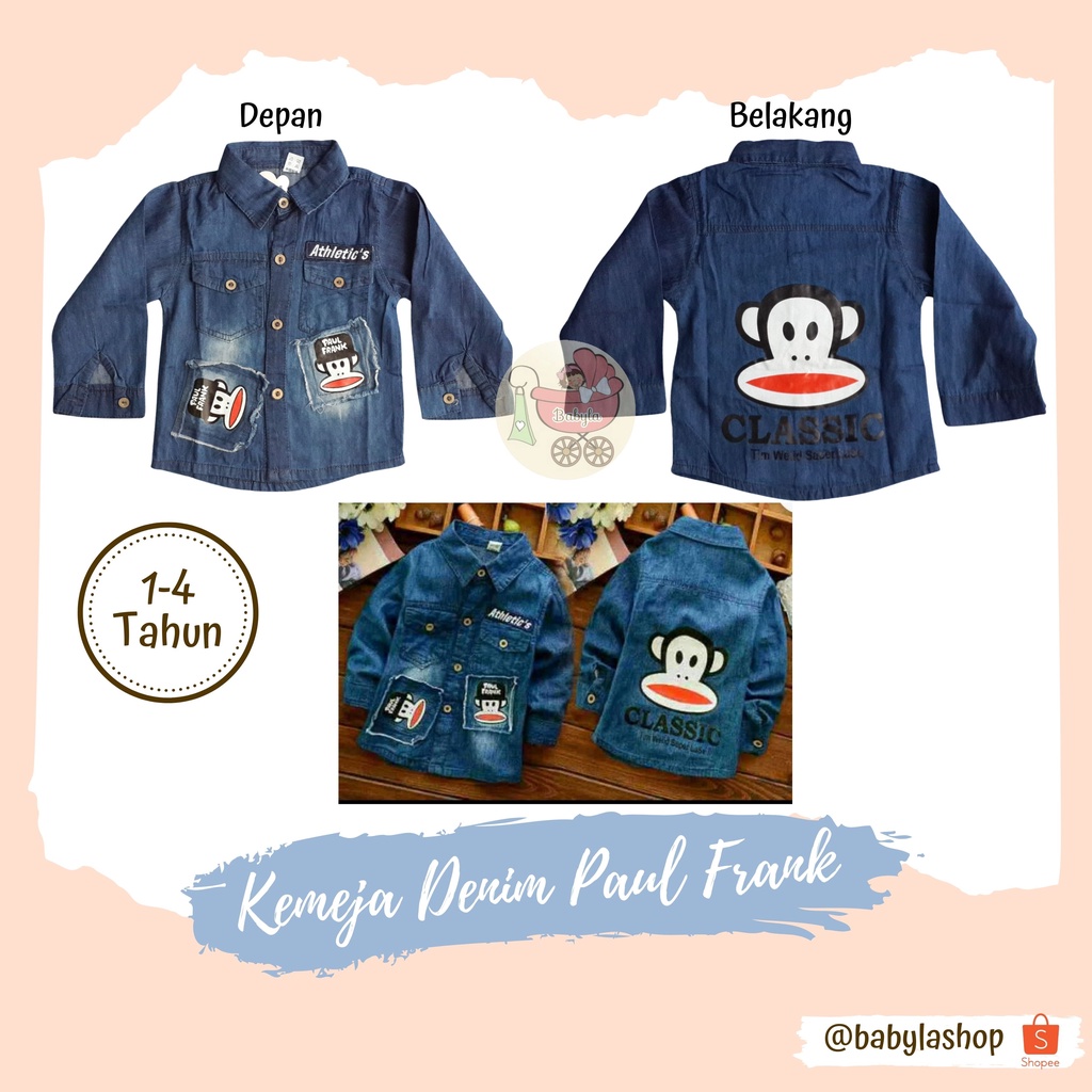 kemeja denim paul frank anak