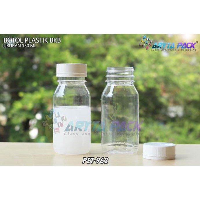 PET962. BOTOL PLASTIK MINUMAN 150ML BKB TUTUP SEGEL PUTIH