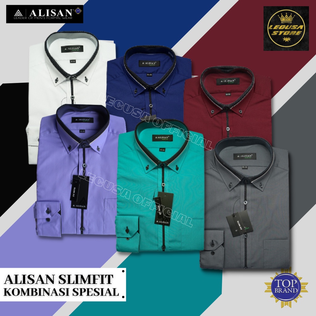 Kemeja Alisan, Alisan Lengan Panjang, ALISAN Kombinasi Lengan Panjang Slimfit Original