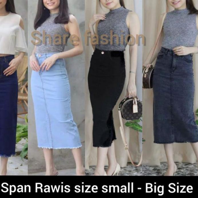 (COD bisa)Rok span rawis | Rok span panjang | Rok jeans | Rok jeans panjang | Rok jeans panjang | Ro