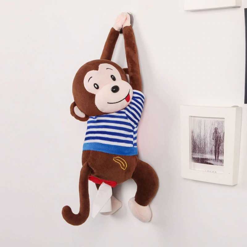 Tempat Tisu Mobil Cartoon Monkey Car Hanging Tissue Box