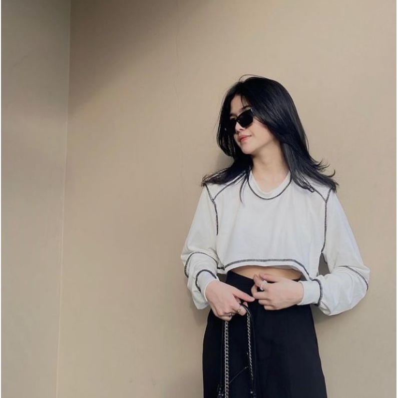 ALEXA CROP SET - ATASAN CROPTOP - ATASAN KEBALIK - BAJU CROP - BAJU KEBALIK