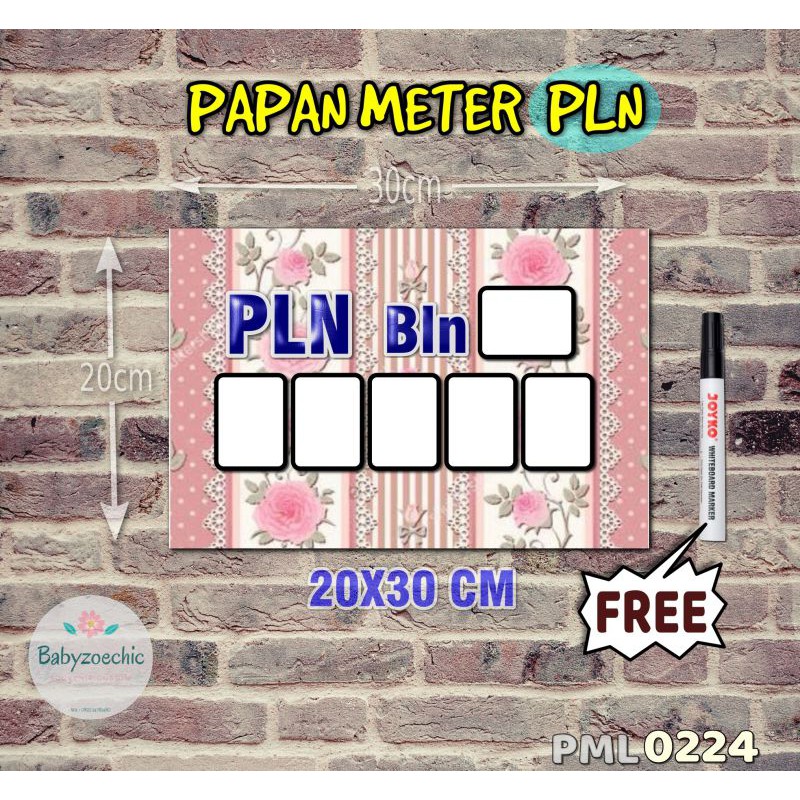

Zoe Papan Meter Listrik PLN PAM motif Unik - Shabby 24