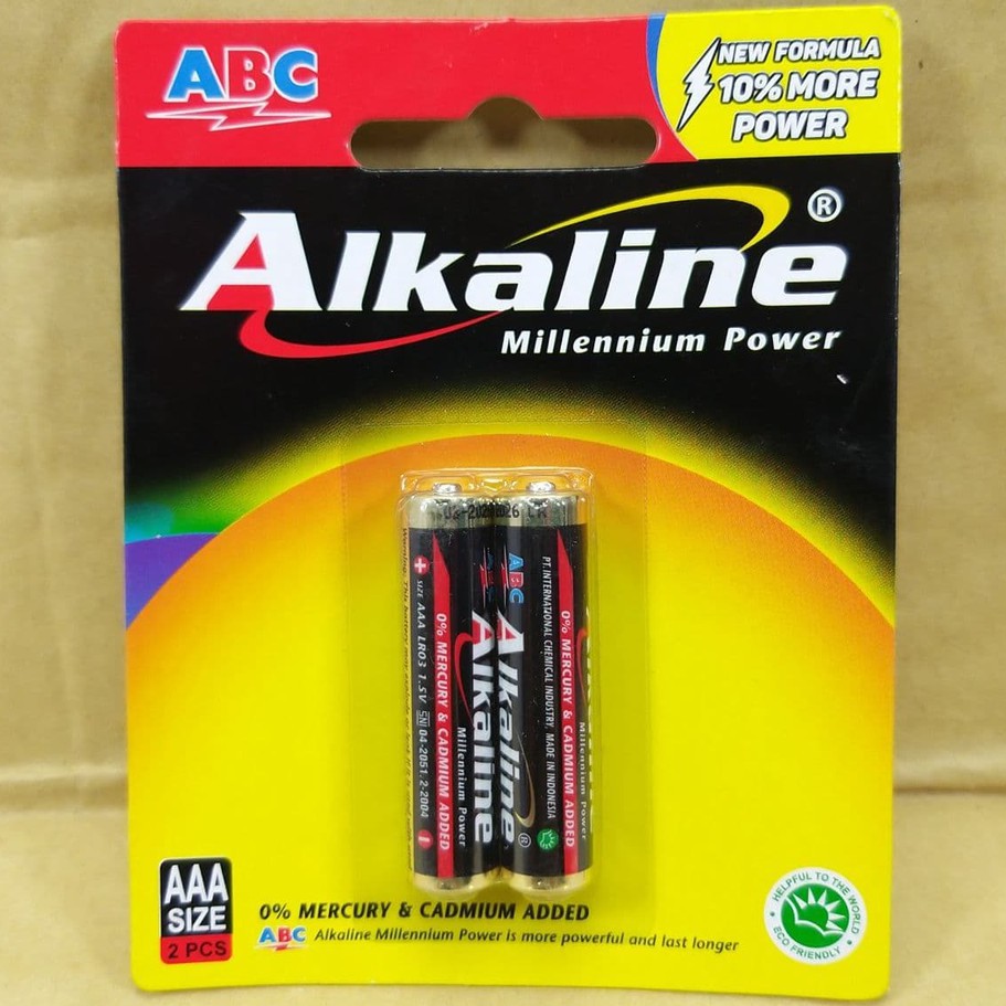 Baterai ABC Alkaline AAA LR03 1 set isi 2 pcs - Bateray Alkaline AAA LR03 2pcs