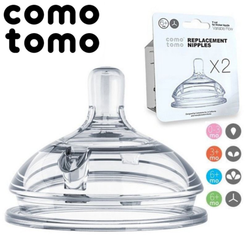 Comotomo Replacement Nipple 1 holes 2 holes 3 holes Y-Cut Twin Pack