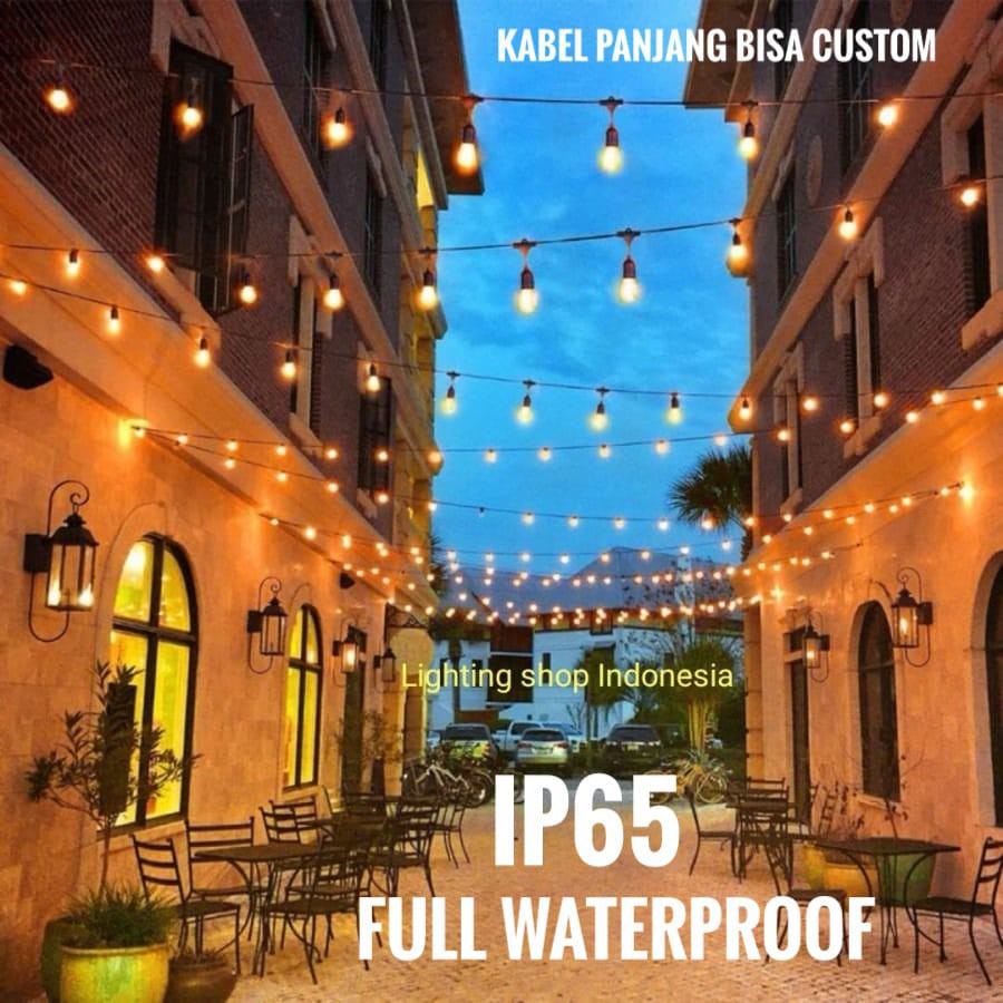 Kabel fiting lampu gantung custom 50m 50 fiting outdoor 50 meter