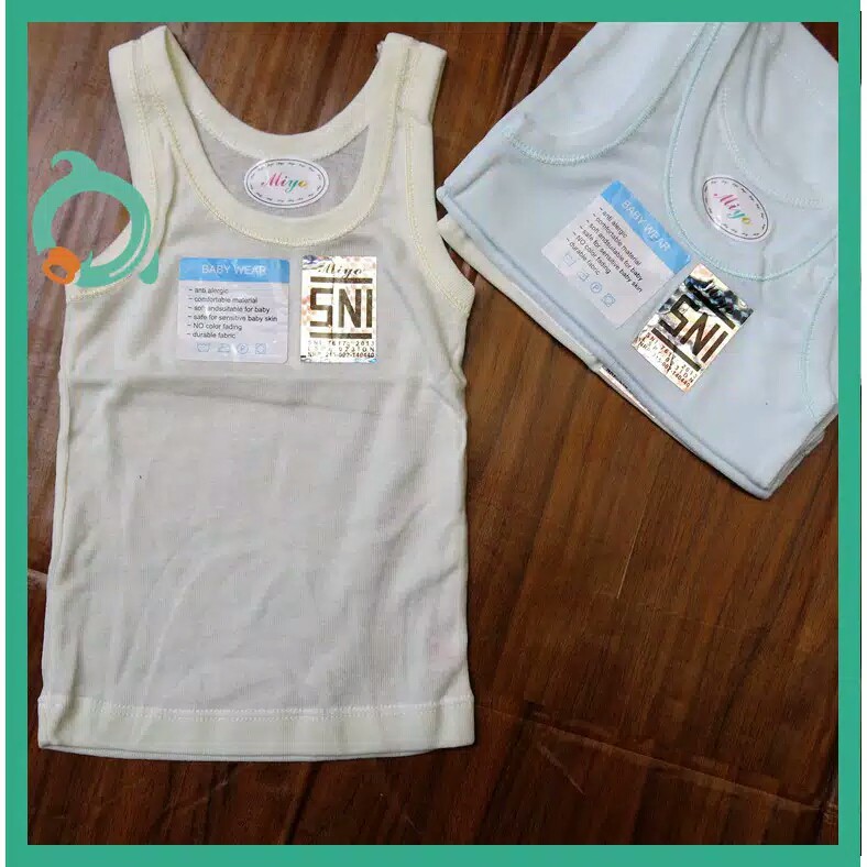 3 PCS MIYO WHITE SINGLET KAOS DALAM NB S M L SNI