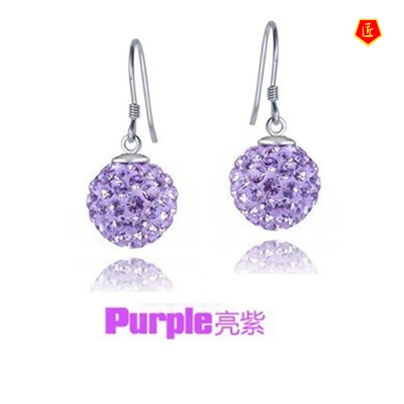 [Ready Stock]Simple Stylish Colored Diamond Earrings