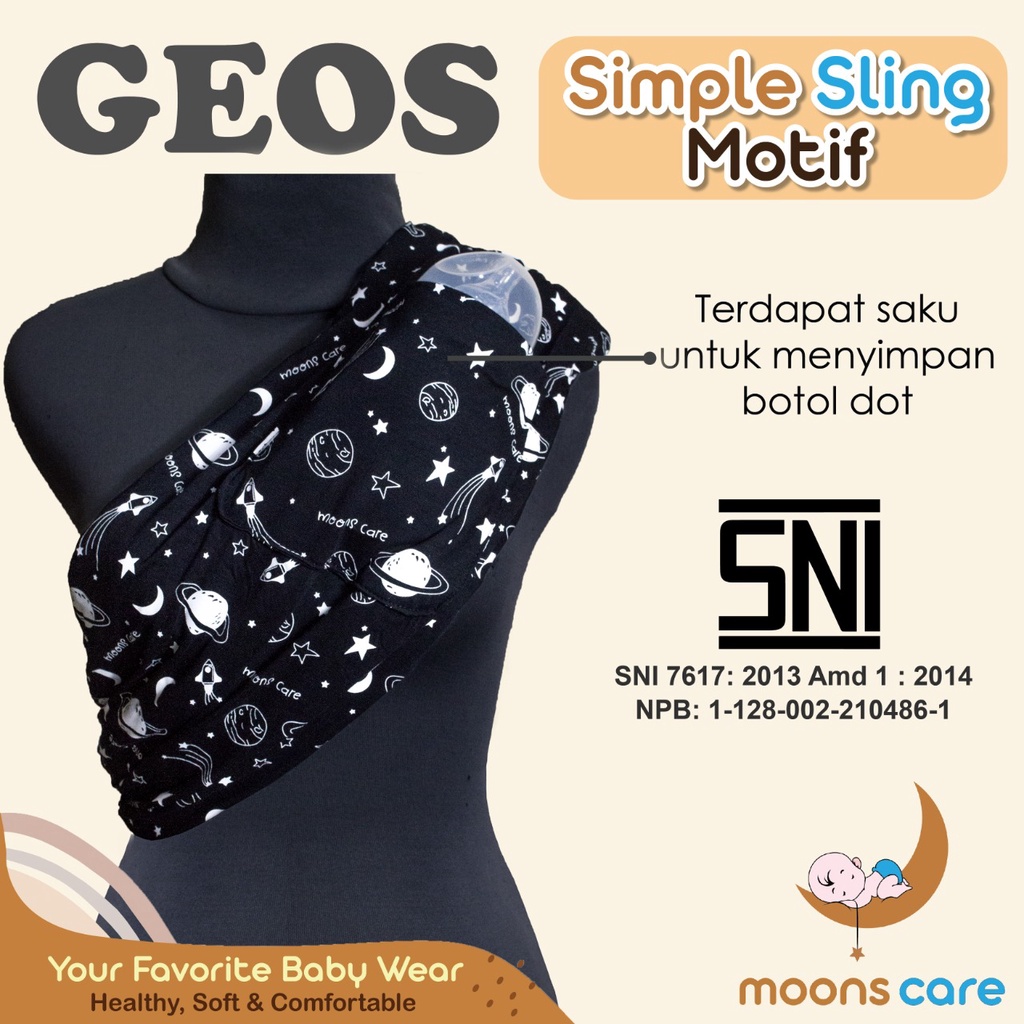 SNI GEOS 1 lapis Motif Gendongan kaos Geos Murah Dita gendongan simpel anti pegal GENDONGAN GEOS