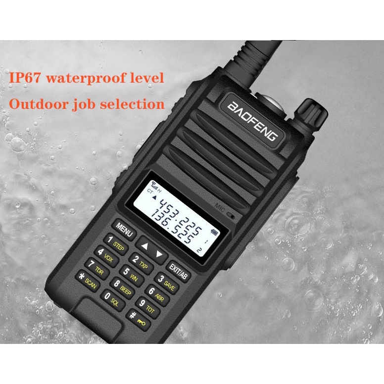 A58S - Tri-Band Two-Way Radio Walkie Talkie IP67 Waterproof - 5W Power