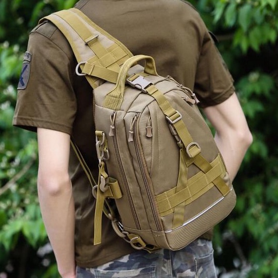 tas army selempang tactical pria type 803 import side bag militer polisi gurun tan pinggang kamera