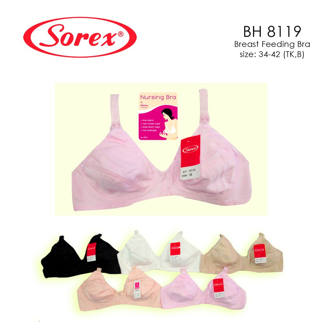 SOREX BH Menyusui / Nursing Bra 8119 tanpa kawat dengan Busa