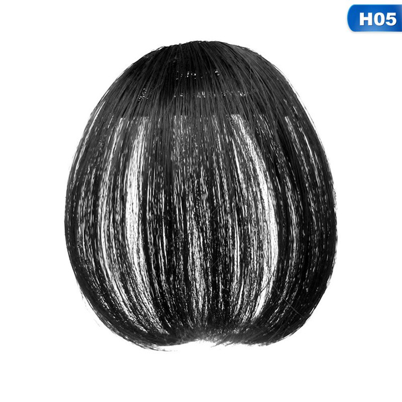 [Bayar di Tempat]Clip on Front Hair Extensions Neat Bang Fringe Clip In wig rambut