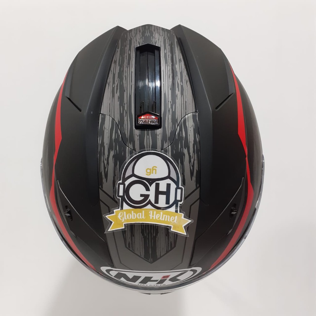 HELM NHK GP1000 FULL FACE MOTIF AXION BLACK DOFF RED