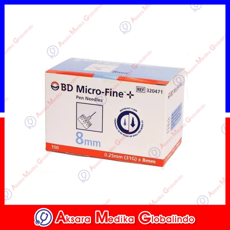 BD MICRO FINE 8mm (BIRU MUDA) ISI 10PCS