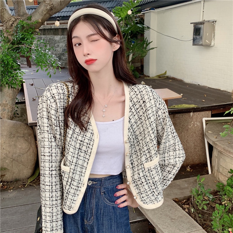 Jaket Wanita Terbaru Lengan Panjang Jacket Korean Style Outer Crop