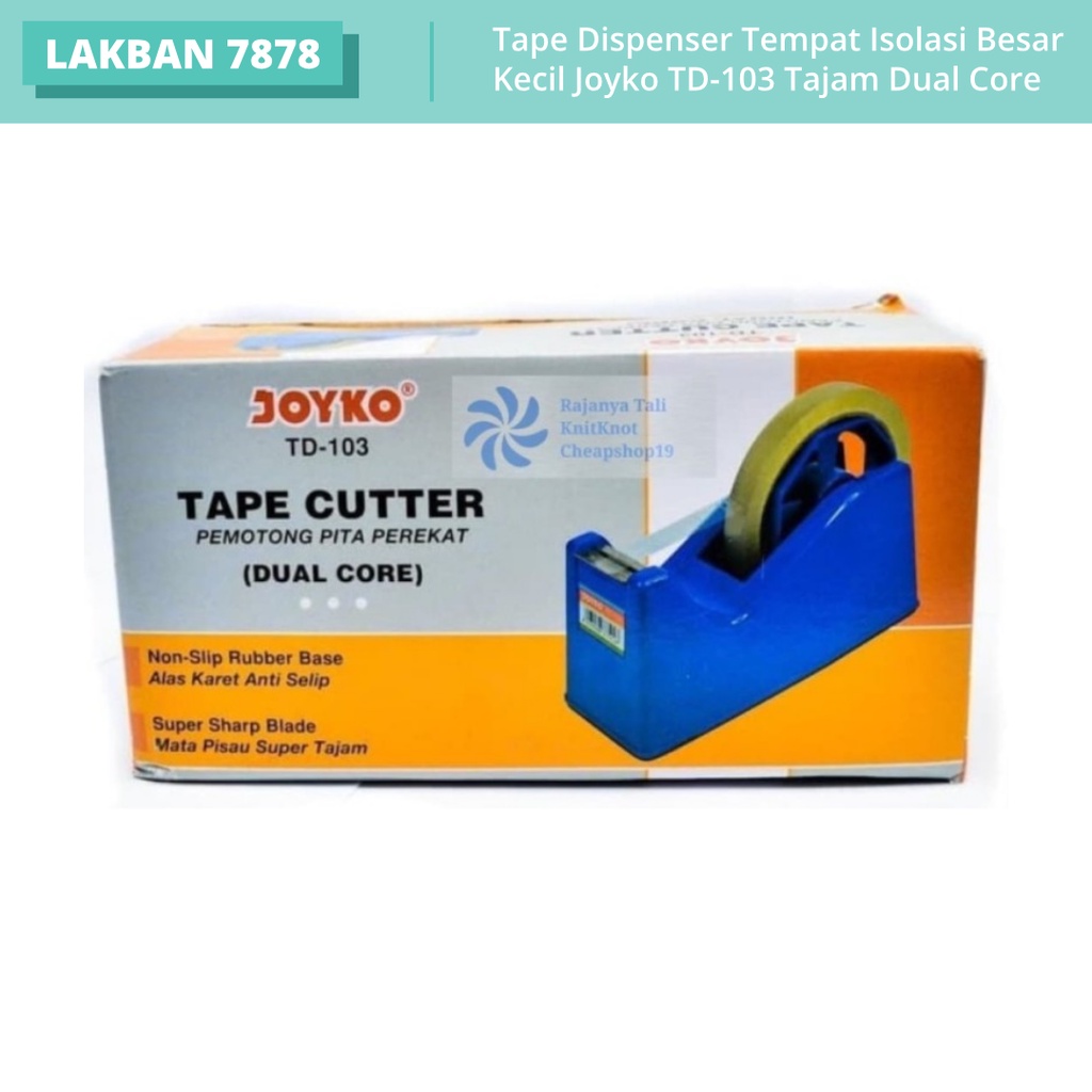 

Tape Dispenser Tempat Isolasi Besar Kecil Joyko TD-103 Tajam Dual Core