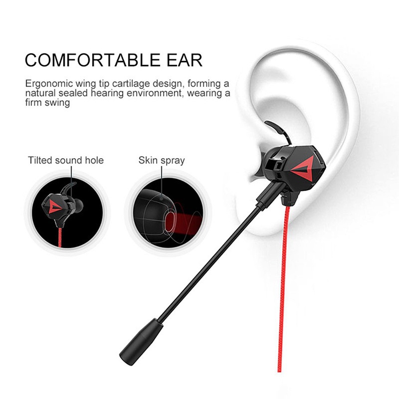 ⚡YZ E-sports headset gaming full bass buat hp Gaming Earphone PUBG Hape G5 dengan Microphone 3.5mm Earphone Gaming Kabel HiFi Stereo bisa COD Free Case